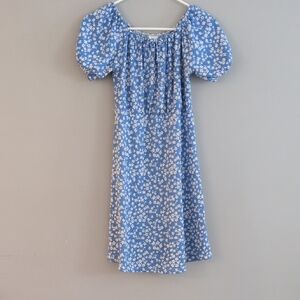 Zara‎ Girls Blue Floral Puff Sleeve Dress – Size 13-14 (164 cm)